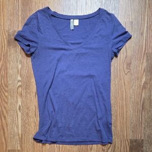 Purple V-neck T-shirt